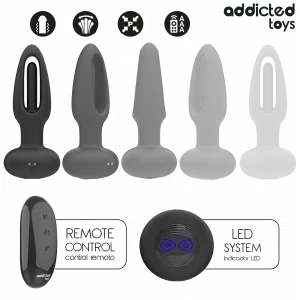 ADDICTED TOYS - KOREK ANALNY Z WIBRACYJNYM JÄZYKIEM I PILOTEM